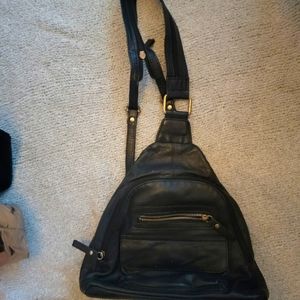 Leather backpack purse